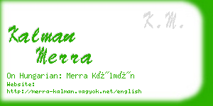 kalman merra business card